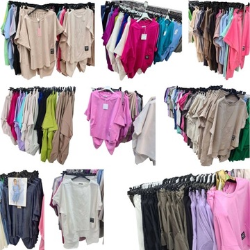 ИТАЛЬЯНСКИЙ ЭЛЕГАНТНЫЙ ХЛОПКОВЫЙ КОМПЛЕКТ БЛУЗКА, БРЮКИ, СВИТШОТ ОВЕРСАЙЗ M