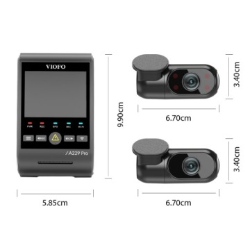 Viofo A229 Pro 2Ch DUO-G 4K+2K Видеорегистратор с задней камерой WiFi+CPL+GPS