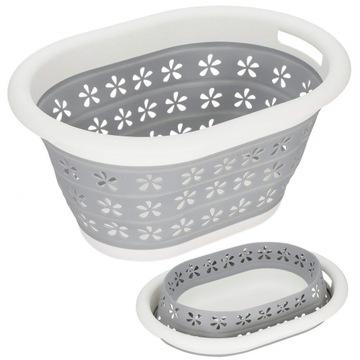БОЛЬШАЯ КОРЗИНА ДЛЯ БЕЛЬЯ, СКЛАДНОЙ КОНТЕЙНЕР, ОВАЛЬНАЯ СИЛИКОНОВАЯ ЧАША, СКЛАДНАЯ