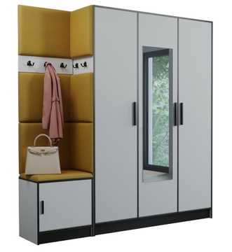 Garderoba DIOR 14 siedzisko panel tapicerowany