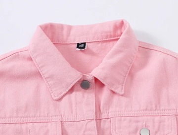 Pink Spring New Colorful Denim Coat Women's Short