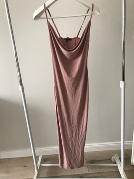 Missguided Sukienka midi nude i narzutka 34 XS