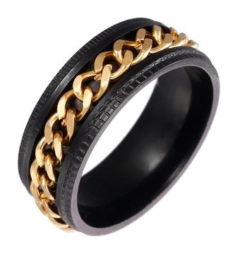 Pierścień Sygnet Obrączka Stal Szlachetna Łańcuch