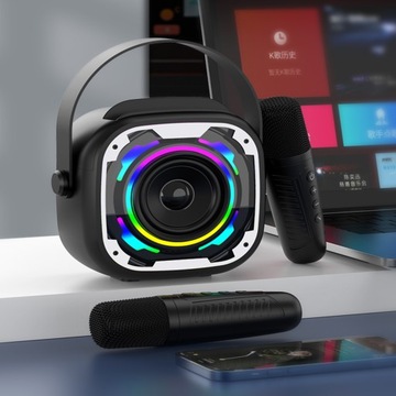 Караоке-микрофон Беспроводной Bluetooth-динамик для детей 2 светодиодных микрофона