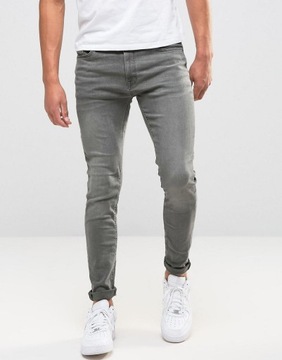 Jack&Jones Jeansy Liam Original 12109954 Szary Skinny Fit