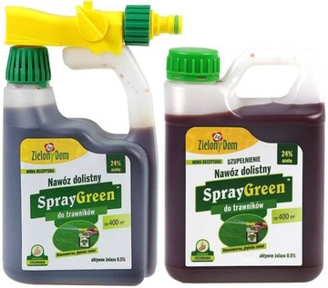 ZESTAW Spray Green KONEWKA+ZAPAS nawóz na trawnik do TRAWNIKA DOLISTNY