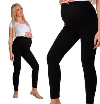 LEGGINSY CIĄŻOWE getry z panelem bawełna M/38