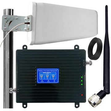 ZESTAW WZMACNIACZ SYGNAŁU ZASIĘGU INTERNETU GSM 3G 4G LTE + 2 ANTENY