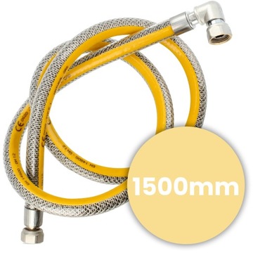 Газовый шланг, труба для природного газа, угловая, 1,5 м x 1/2 GW, гибкое соединение