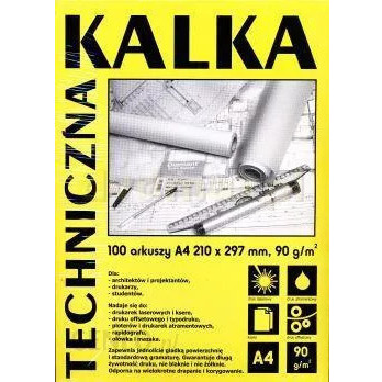 Kalka kreślarska A4 100ark. 90gr. DA4901 KOH-I-NOO