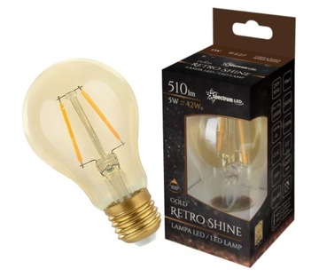 Żarówka LED COG filament RETROSHINE E27 5W ciepła złota edison ozdobna