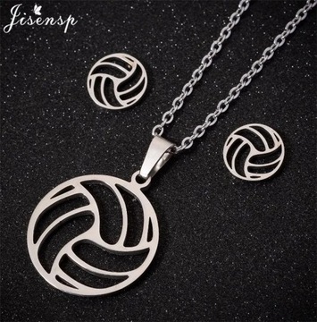 Jisensp Volleyball Jewelry Necklace for Women Men Stainless Steel Chain