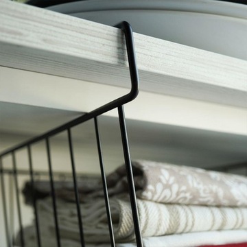 Корзина-корзина, органайзер под полку, черный металл, 27,5 см