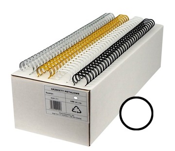 GRZBIETY DRUTOWE METALOWE BIAŁE - 6,4 mm 100 szt.