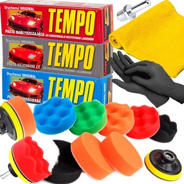 ZESTAW DO POLEROWANIA PASTA TEMPO GĄBKI ZESTAW XL