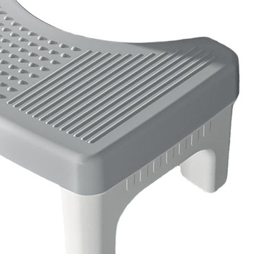 Табурет складной для унитаза с широкой подставкой для ног, эргономичный, серый.