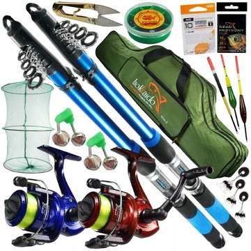 ZESTAW WĘDKARSKI SPŁAWIK 4,5 DWIE WĘDKI KOŁOWROTKI