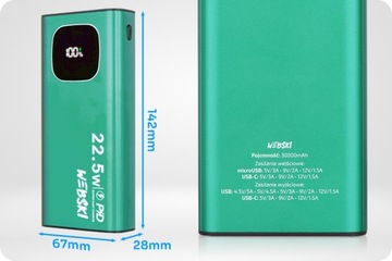 МОЩНЫЙ POWERBANK 30000 мАч QC С ДИСПЛЕЕМ 12 В