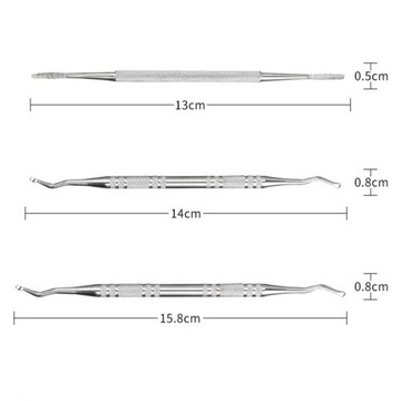 Набор для вросших ногтей, подологический зонд двусторонний, 3 шт.