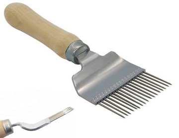 Odsklepiacz widelcowy prosty z rączką drewnianą