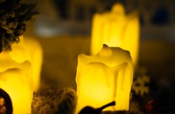 ŚWIECA Świeczka NA BATERIE z 6 cm Lampion WKŁAD Świeczka LED Wosk Płomień