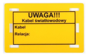 Tabliczka informacyjna dla przewodów instalacji światłowodowych