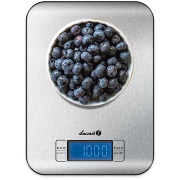 Dokładna waga kuchenna 5 kg 0,1 g stal INOX LED