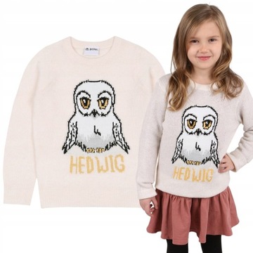 Sweter dziewczęcy Harry Potter Hedwiga 7 lat 122cm