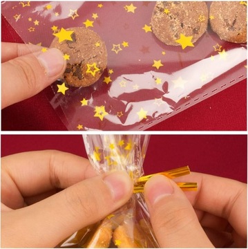 100 РОЖДЕСТВЕНСКИХ целлофановых пакетов из фольги в подарок Пакеты 14х23