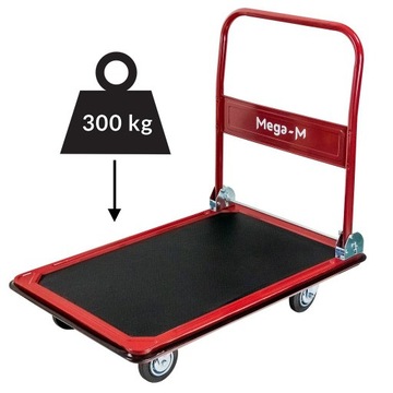Wózek transportowy platformowy magazynowy 300KG koła na łożyskach Mega-M
