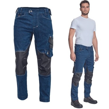 JEANSOWE spodnie robocze długie SLIM FIT CERVA NEURUM DENIM + CORDURA 46