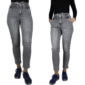 Spodnie jeansy mom fit szare r. 3XL