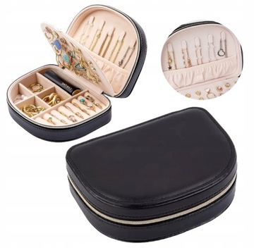 Szkatułka kuferek na biżuterię organizer pudełeczko skórzany futerał mały