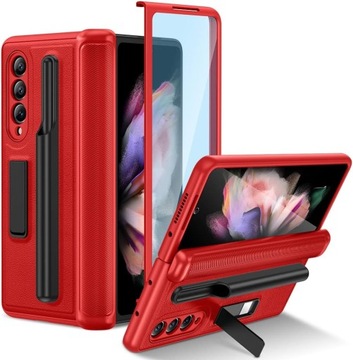 Etui z klapką HWeggo do Samsung Galaxy Z Fold 4 czerwony (2096)