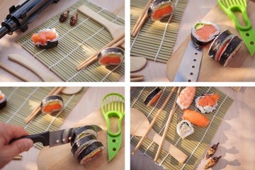 Kompletny Zestaw do robienia SUSHI Mata Bazooka Rolka Nóż Akcesoria|prezent
