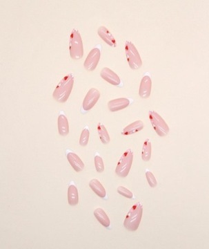 Искусственные ногти Tipsy Almond Classic French Self -Adhesive Gel 24 ПК