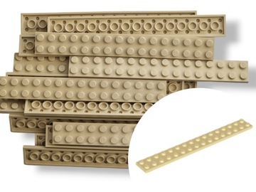 LEGO 4282 PLATE 2x16 Płytka TAN Piaskowy 4 szt