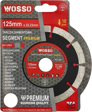 TARCZA DIAMENTOWA SEGMENTOWA BETONU CEGŁY 125 10mm