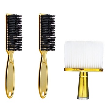 2 Pcs Fade Brush Comb Scissors Cleaning Brush Gold