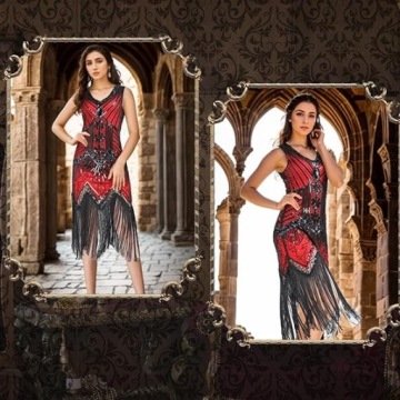 Ретро ПЛАТЬЕ костюм для взрослых Кабаре Дива Бурлеск 1920-х годов 3040 XL R2.5