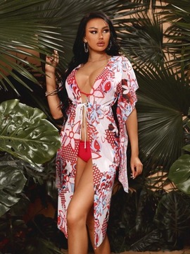 SHEIN MESH BEACH КИМОНО ЦВЕТЫ L 787