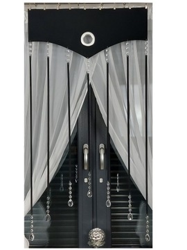 PANEL OZDOBNY AŻUROWY OZDOBA 120x115 GIRLANDA KRYSZTAŁKI SZKLANE GLAMOUR