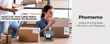 Phomemo Label Maker- With 3pcs Labels M221 Address Label Printer 3 Inch