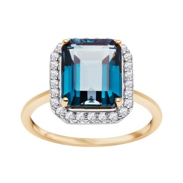 Zloty Pierścionek Staviori Topaz London Blu PZC6356