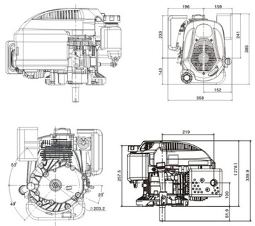 LC1P70FC-G LONCIN Silnik spalinowy 4-suwowy 196cm3 55/22mm ssanie ręczne