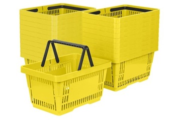 20x koszyk 2 rączki 22 litry sklepowy, na zakupy Żółty zestaw