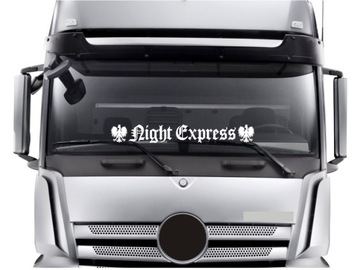 Naklejka na tira szybę busa NIGHT EXPRESS Polska *Kolory