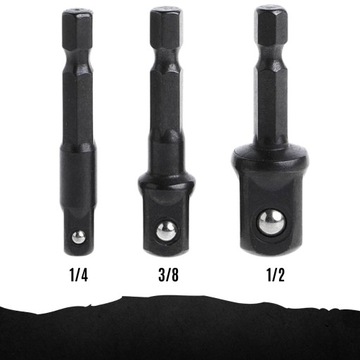 ZESTAW ADAPTERÓW ADAPTERY DO KLUCZY NASADOWYCH BITÓW DO WKRĘTARKI 3 EL
