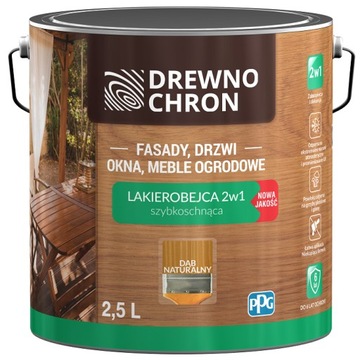 Drewnochron Lakierobejca do drewna 2w1 satyna dąb naturalny 2,5l