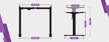 Электрический каркас стола Spacetronik с регулировкой высоты 70-115, черный